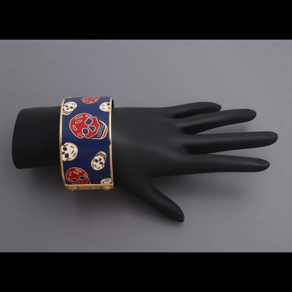 Alexander McQueen enamel skull bracelet JULY 4th - Picture 2 of 6